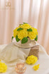 TINGE TIME Yellow Flowers Artificial Rose - 25pcs Realistic Fake Roses for DIY Wedding Bouquet, Baby Shower, Party