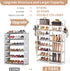 Closet 8 26-32 ROJASOP White Shoe Rack, Tall Metal Shoe Rack Organizer for Entryway Garage, Tier Large Shoe Shelf
