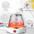 Travel Portable Foldable Electric Kettle, 0.6L Small Collapsible Hot Water Boiler for Coffee Tea (White)