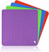 CAKETIME Set of 4 Silicone Trivet Mats - Multipurpose Hot Pads Spoon Rest, Heat Resistant Food Grade