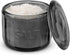 KooK Glass Salt Cellar, with Lid, Embossed Pressed Glass, Clear Storage Container, for Coffee, Sugar, Spices and Candies, 10 oz (Black) by KooK
