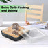 TeamFar 9 Inch Square Cake Pan with Lid, Non-Stick Square Baking Roasting Pan with Stainless Steel Core
