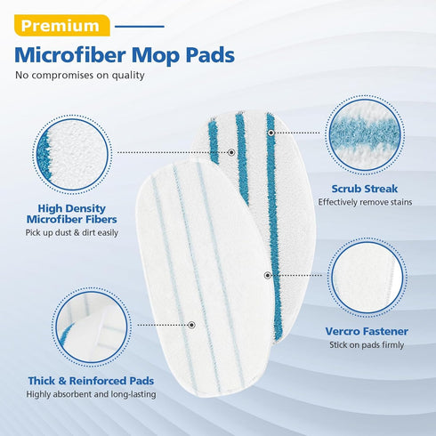 LINNIW 8 Pack Replacement Steam Mop Pads, Compatible with PurSteam ThermaPro 10-in-1