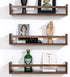 24 Inch Set 3 AZSKY Nursery Book Shelves Deep Walnut Floating Bookshelf for Kids Room Wall Mounted Floating Shelves