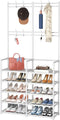 Laiensia 5-Tier Entryway Coat Rack - Coat and Shoe Rack with 8 Hooks for Bedroom, Hallway, Office - White