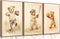 3Pcs Teddy Bear Sports Nursery Animal Canvas Wall Art Cute Woodland Baby