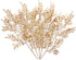 PASYOU Gold Fake Leaves Plants for Christmas Decor, 5 Pack Artificial Shrubs for Indoor Outdoor Decoration