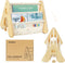 Wooden Kids Bookshelf with Double Side, Montessori Book Shelf for Toddlers,4 Tier
