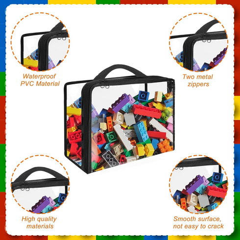 6 Pack Extra Large Toy Storage Bags, Waterproof PVC Organizing Bags with Zipper for Toys, Books, and Board Games