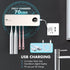 2000mAh 4 Auntyfey Sanitizeri Toothbrush Holder, Sanitizeri Toothbrush Cleaner, Rechargeable Cordless Wall Mounted