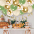 Sage Green Gold Confetti Balloons, 50 pcs Olive Green Blush Gold Metallic Latex Balloons for Party Decorations