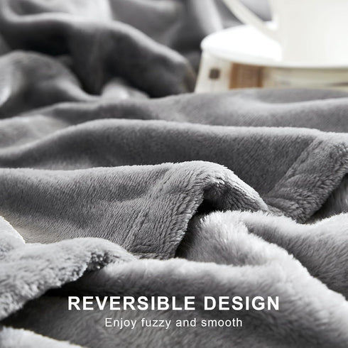 Hansleep Fleece Throw Blanket, Super Soft Flannel Fuzzy Grey, Plush Cozy Blanket for All Seasons, 50x60 Inches