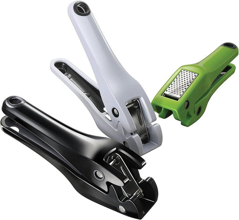 Garlic Press, Green, Easy Clean Mincer Crusher with Removable Stainless Steel Press Plate