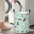 Cute Puppy Dog Round Laundry Hamper Storage Basket for Toys and Clothes Organizer, 62L