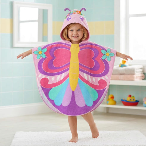 Towel,100% Swimming, 3-6 PinkSheep Kids Beach Cotton Bath Towel with Hooded, Super Absorbent Girl Poncho Towel