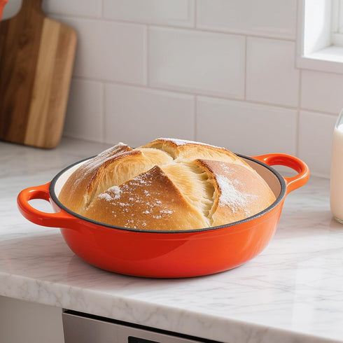 500F, 6 Dutch Oven for Bread Baking, Bread Oven, Enameled Cast Iron Dutch Oven, Bread Pot with Dome Lid, Oven Safe up