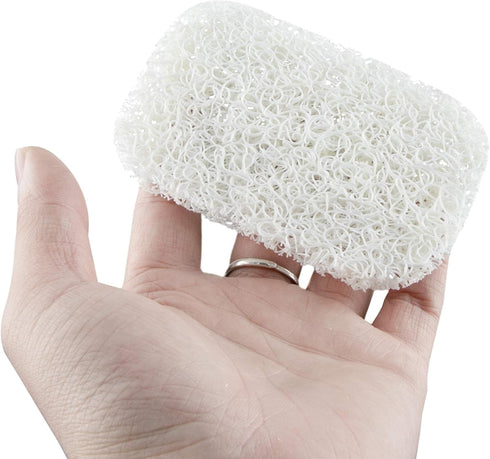 4 Pack 2.9" 4.5" Snowkingdom White Soap Saver Holder for Bar Soap Shower Bathroom Dish Self Draining Lift Pad Porous