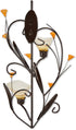 15x7.5x3.5, Zingz & Thingz Beauty in The Petals Collection Floral Lily Tealight Candle Wall Sconce, Amber Lilies