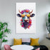 HHGaoArt Highland Cow Poster, Canvas Wall Art Animal Picture for Nursery and Kitchen Room (16x24inch-Unframed)