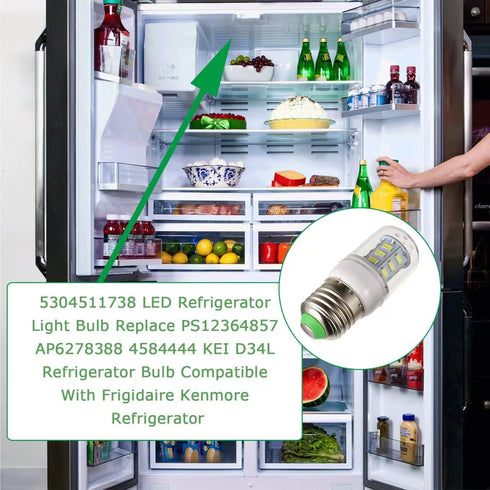 5304511738 Refrigerator Light Bulbs 3.5W, Pack of 4 for PS12364857, AP6278388, 4584444, KEI D34L