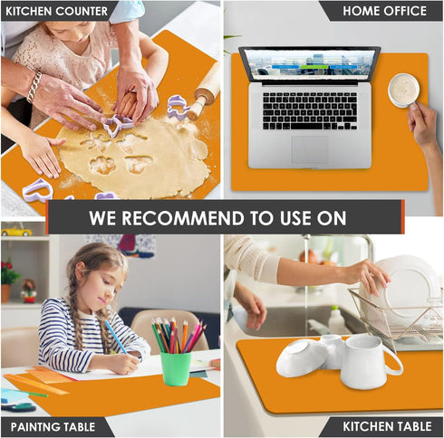 Counter, 31.5'' 23.6'' Table,1Pcs Extra Large Silicone Mats For Kitchen x Silicone Placemats for Kids, Nonstick