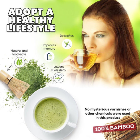 BambooWorx Matcha Whisk Set - Traditional Chasen, Scoop (Chashaku), Tea Spoon for Japanese Tea Preparation