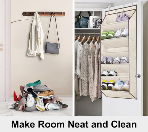 Closet SLEEPING LAMB Shoe Rack for Door, Kids Door Shoe Organizer for hanger, Narrow Hanging Sneaker Storage with Large