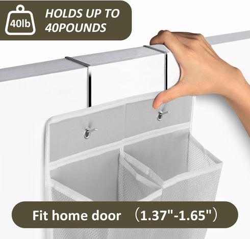 2PK Over the Door 12 Pocket Hanging Shoe Organizer for Efficient Storage