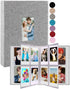 GPIRAL Mini Photo Album 208 Vertical Photos, Linen Front Window, 2x3 Compatible with Fujifilm Instax Mini Film, Grey