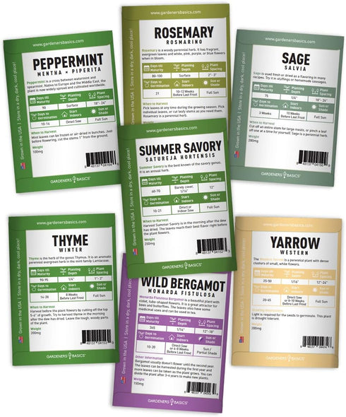 35 Pack Medicinal Herb Seeds Variety Heirloom Non-GMO Healing & Culinary Herbs for Planting Apothecary, Tea & Homestead