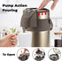 OJOJ 4L/133OZ Thermal Coffee Carafe with Pump, Stainless Steel Beverage Dispenser for Hot Drinks, Gold