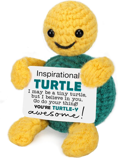 Funny Crochet Turtle Inspirational Graduation Gifts for Kids Teens Boys Girls, Birthday