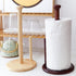 Paper Towel Holder, Large Base Dia 7" Wooden Natural Color Stand for Kitchen Bathroom, ZJ281Y