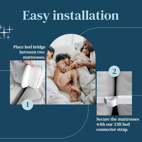 FeelAtHome Twin to King Bed Converter Kit - Bed Bridge - Twin Bed Connector King Maker - Twin & Twin XL Bed Connector