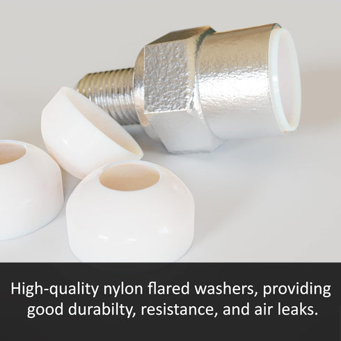 1/4 Inch Flare White Washer, 25 Pack