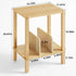 2-Tier 100 Albums, LELELINKY Bamboo Record Player Stand with Vinyl Record Storage up to Boho Bedroom Record Holder