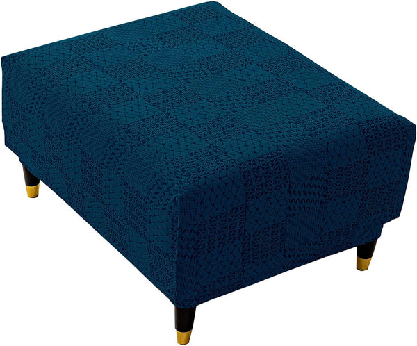 ADPON Square Jacquard Ottoman Covers Ottoman Slipcovers Folding Storage Stool Protector Elastic