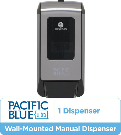 53060, 11.5" 5.6" 4.4" Pacific Blue Ultra Wall-Mounted Manual Dispenser for Foaming Hand Soap and Hand Sanitizer by GP