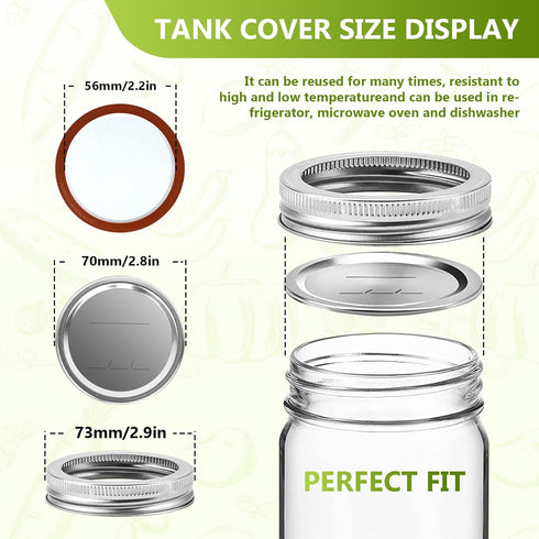 DSJIFGEW 52Pcs Premium Canning Lids - Rings for Regular Mouth Mason Jars, Food Grade Split-Type Metal Canning Kerr Jar
