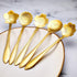 Chengu 8 Pieces Flower Coffee Tea Spoons Stainless Steel Sugar Spoons Set, 8 Different Patterns (Gold)