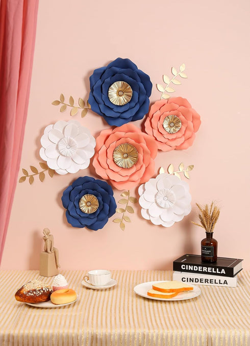 Set 6, Giant Paper Flowers Decorations for Wall, Wedding, Bridal Shower, Baby Shower, Nursery Wall Decor, Birthday