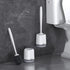2 Pack Set efree Silicone Toilet Bowl Brush and Holder with Ventilated Holder, Floor Standing & Wall Mounted Toilet