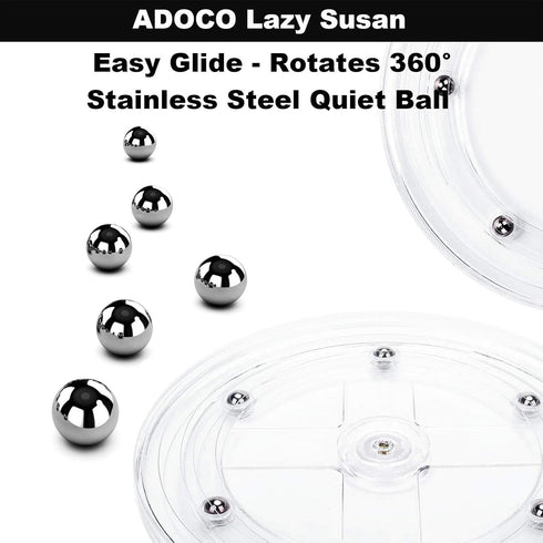 2 9.25Inch 360 Tier Lazy Susan Bathroom Organizer, Clear Rotating Makeup Organizer for Vanity, Skincare Organizers