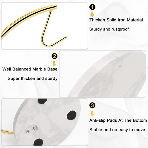 Countertop Livabber Banana Holder with Marble Base, Metal Banana Hanger Modern Tree Stand with Hook, Stylish Banana