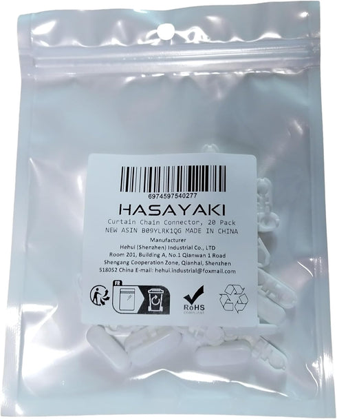 Curtain Chain Connector, 20 Pack, White Repair for Roller Blinds Shades Beaded Chains Cords Strings