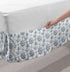 Lunarable Nautical Elastic Bed Skirt, Hand Drawn Compass Anchor Design, King Size, Grey Blue