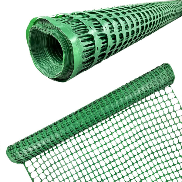 Ashman Plastic Mesh Fence, Construction Barrier Netting, Green, 4'x100' Feet, 1 Roll,