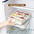 Snackle Box Charcuterie Container - Divided Serving Tray with Lid and Handle, 8 Compartment Portable Snack Box