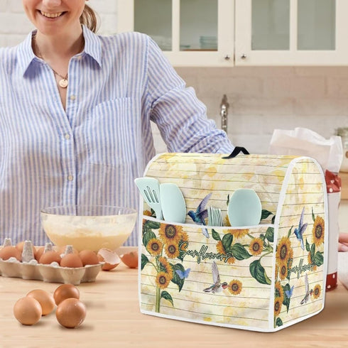 L Size Sunflower Bird Plank Mixer Cover - Kitchen Mixer Accessories to Keep Clean & Safe, Organizer Bag for Coffee Maker