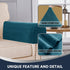 L.VICTEX Sofa Armrest Covers, 2 Pack Deep Teal Velvet Plush Fabric, Durable Furniture Accessories for Sofa and Chair